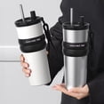 thumbnail image 6 of 24 oz Stainless Steel Tumbler with Lid and Straw Insulated Water Bottle Leak Proof for Hot and Cold Portable Travel Coffee Mug Reusable Coffee Cup White, 6 of 7