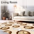 thumbnail image 2 of ODIKA 2'x3' Machine Washable Non-Slip Area Rug, Steaming Dumpling Cluster Doormat with Steamer Artwork High Traffic Rug, Beige, 700317, 2 of 7