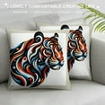 thumbnail image 3 of RUIYC Short Plush Zoo Animals Animals Elephant Tiger Giraffe Zebra Decor Pillowcase White, 3 of 5