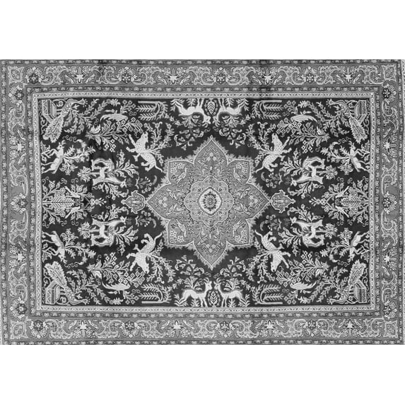 Ahgly Company Indoor Rectangle Persian Gray Traditional Area Rugs, 2' x 5'