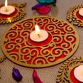 thumbnail image 2 of &nbsp;Wood Readymade Circle Rangoli Set With Tealights for Diwali Decoration | Tea Light Candle | Home Decor Best Festive Corporate Gift Item, 2 of 2