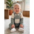 thumbnail image 4 of Loicainy Infant Baby Boy Fall Outfit 3 6 12 18 Months Contrast Colors Ribbed Long Sleeve Rompers Overalls Clothes Set, 4 of 9