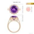 thumbnail image 6 of ANGARA Natural 4.75 Ct. Amethyst with Diamond Halo Ring in 14K Rose Gold for Women (Ring Size: 3.5), 6 of 11