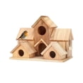 thumbnail image 2 of Guiexla Bird Houses for Outside Wooden Hummingbird Nest Bird Feeder Outdoor Large Birdhouse with 6 Rooms for Garden Courtyard Decor, 2 of 8