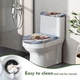 thumbnail image 4 of HELLHERO Christmas Reindeer and Santa Claus Keep Dust Stain Bathroom Seat Covers Universal Polyester, Adjustable, Stretch 17"x21", 4 of 5