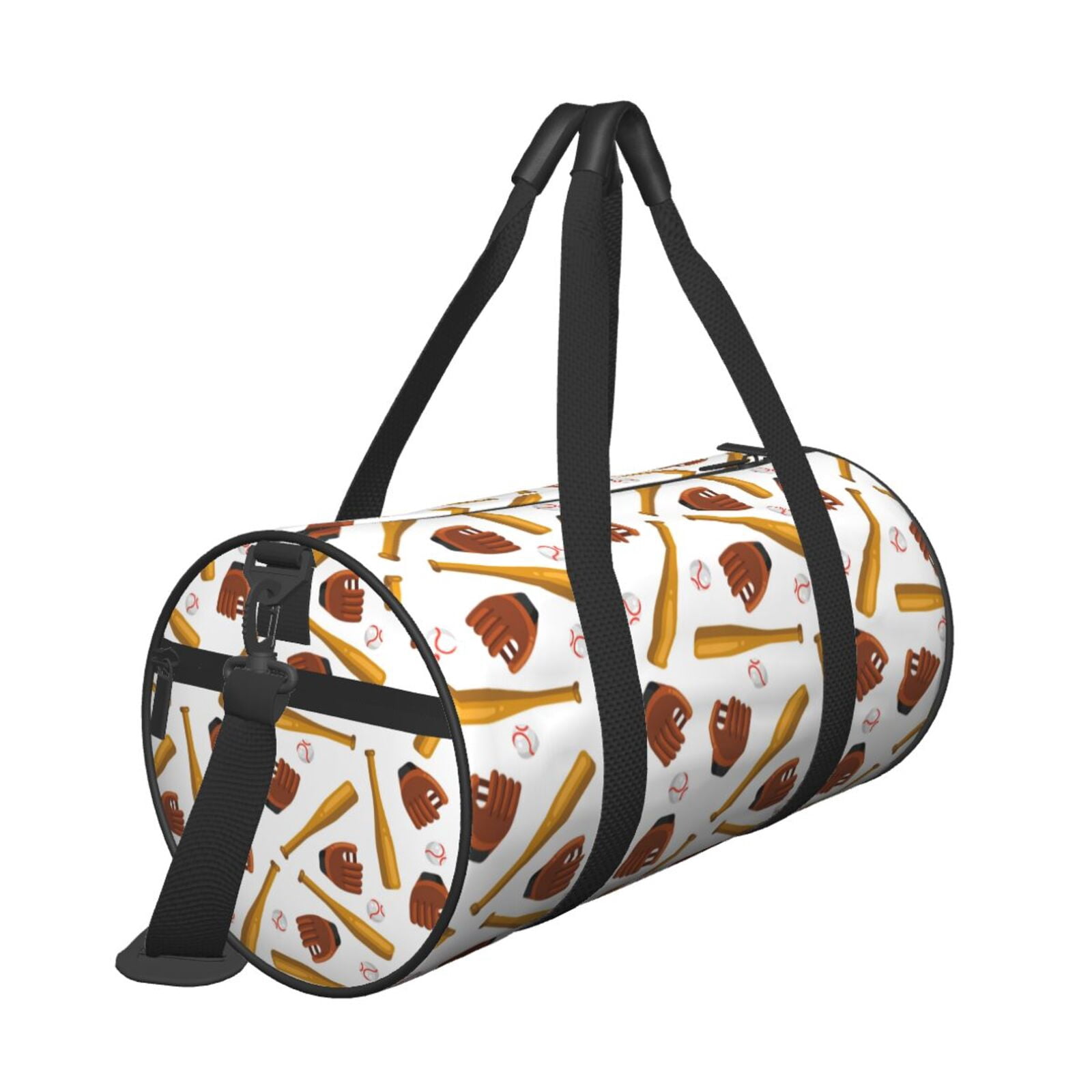 Horeoi Baseball Sport Print Foldable Travel Duffle Bag with Removable Strap - Water-Resistant Gym Vacation Luggage Multi-Pocket Design