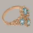 thumbnail image 4 of LBG British Made 10k Rose Gold Natural Diamond & Blue Topaz Womens Anniversary Ring - 33 size options - Size 5.5, 4 of 6
