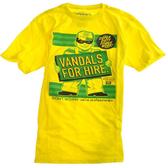 Camiseta gráfica Ecko Unltd. Get A Job para hombre amarilla pequeña