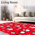 thumbnail image 2 of ODIKA 5'x7' Machine Washable Non-Slip Area Rug, Festive Holiday Bathroom With Cartoon Snowman High Traffic Rug, Red, 607481, 2 of 7