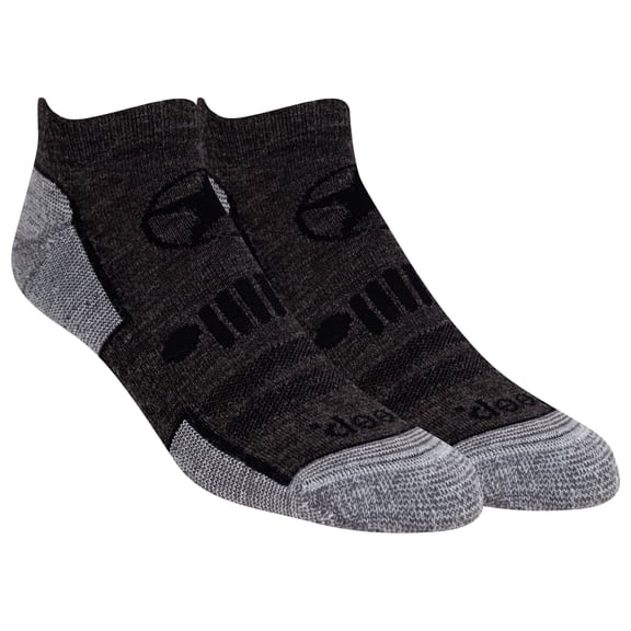 Jeep Men's Sport Performance Ankle Socks (Rubicon), Gray,