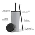 thumbnail image 6 of JoyJolt Vacuum Insulated Tumbler with Flip Lid and Straw - 24 oz - Grey, 6 of 6