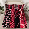 thumbnail image 2 of Homewish Cheetah Leopard Print Full Size Sheets, Black Pink Stripes Abstract Bed Sheets, Modern Fashion Art Sheet Sets, Breathable Home Decor, 4-Piece, 2 of 7