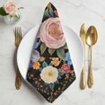 thumbnail image 2 of Boho Pink Flower Cloth Napkins, Spring Watercolor Country Floral Plant Washable and Reusable Dinner Napkins Set of 4, Table Napkin for Kitchen Party Birthday Wedding Hotel Housewarming 20"x20", 2 of 9