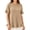 Khaki-16, variant on Perfectbot Women’s Plus Size Ruffle Hem Short Sleeve Blouse, Casual Crew Neck Loose Fit Flowy Shirt, Sizes XL-5XL