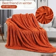 thumbnail image 2 of SUNNY HEAT Sherpa Blanket Twin Size 60''x80'' All-Season Ultra Soft Bed Blanket Couch, Bed, Sofa, Travel Use, Pumpkin, 2 of 6