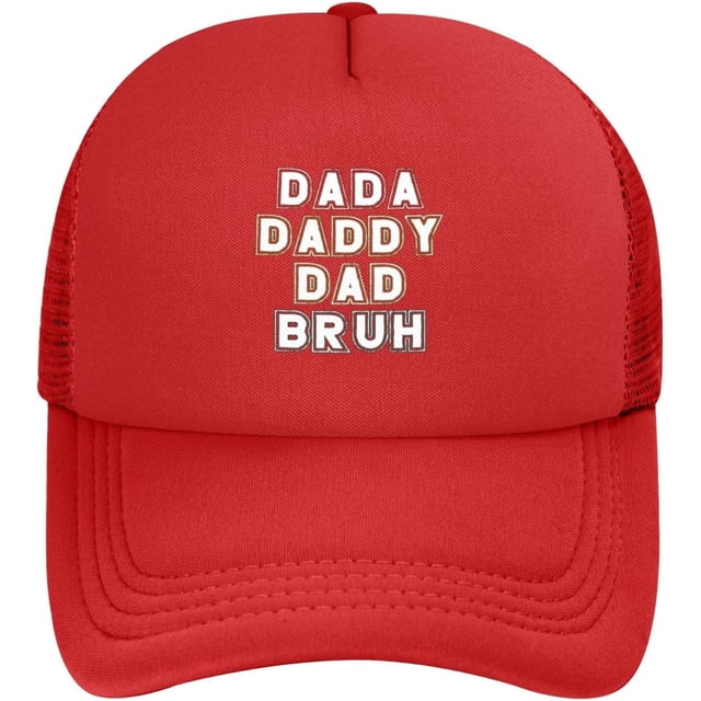 Dada Daddy Dad Bruh Mesh Hat Mesh Cap Women Men Trucker Hat Baseball Cap
