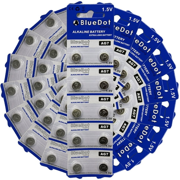 BlueDot Trading AG7 (also known as LR57 and LR926) Alkaline Button Cell Batteries - 100 Pack