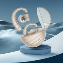 Bluetooth Earbuds, Hwkond 5.3 Bluetooth High Power And High Sound Quality Stereo Ear Hanging Bluetooth Wireless Earphones, Beige, Up to 60% Off