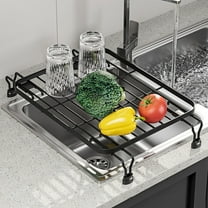 Ikohbadg Adjustable Over-Sink Organizer Rack Multi-Functional Kitchen Utensil Drainer Shelf Ferroalloy Kitchen Sink Drying Rack
