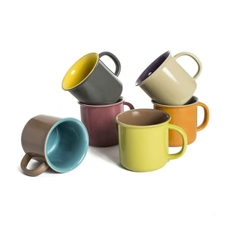 Jumbo Coffee - Yedi 20 Oz. Jumbo Ceramic Coffee Tea Beverage Drink Mugs with Handles, Set of 6