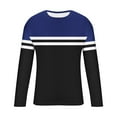 thumbnail image 5 of Fengqque Men's Striped T Shirts Raglan Long Sleeve Crew Neck Color Block Tee Casual Basic Blouse Tops Blue XXXXXL(XXXXXL), 5 of 5