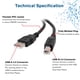 thumbnail image 3 of Cable USB C2G USB 2.0 A a B 3 m Negro, 3 of 6