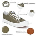 thumbnail image 3 of JENN ARDOR Women’s Canvas Low Top Sneaker Lace-up Classic Casual Shoes Platform Fashion Flats for Walking Running Hiking, Olive, Size 6.5, 3 of 8