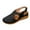 Black, variant on Women's Closed-Toe Platform Sandals - Adjustable Back Strap & Perforated Upper, Round-Toe Chunky Heel Beach Shoes for Summer