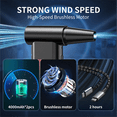 thumbnail image 2 of Electric Air Duster-120000RPM Compressed Air Duster,Jet Dry Blower Can Reusable Can for Computer Keyboard,Outdoors,Car, 2 of 5