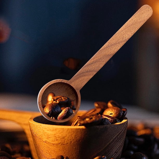 Pisexur Batería de cocina Cuchara para granos de café de nogal Cuchara de madera maciza Varias cucharas para la cocina del hogar