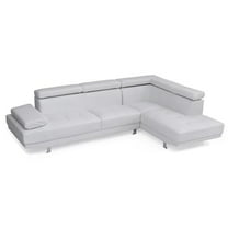 Riveredge 109 in. 2 Piece Faux Leather L Shape Sectional Sofa in White