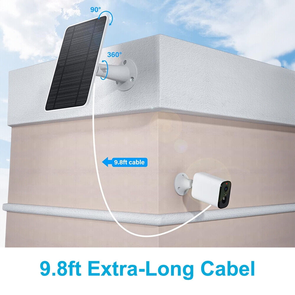 Solar Panel Charger Wall Mount for Arlo Ultra/Ultra2/Pro 3/Pro 4 Security Camera