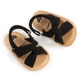 thumbnail image 6 of SOFMUO Baby Girls Sandals Soft Sole Infant Indoor Flat Newborn Slippers Toddler Summer Princess Dress Shoes (Black,0-6 Months), 6 of 6