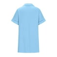 thumbnail image 5 of Diufon Casual Dresses for Women Solid Color Dress with Pockets Lapel Short Sleeve Button Down Dress, 5 of 6