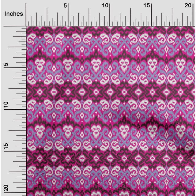 oneOone Cotton Silk Fabric Swirl Ikat Print Sewing Fabric BTY 42 Inch Wide