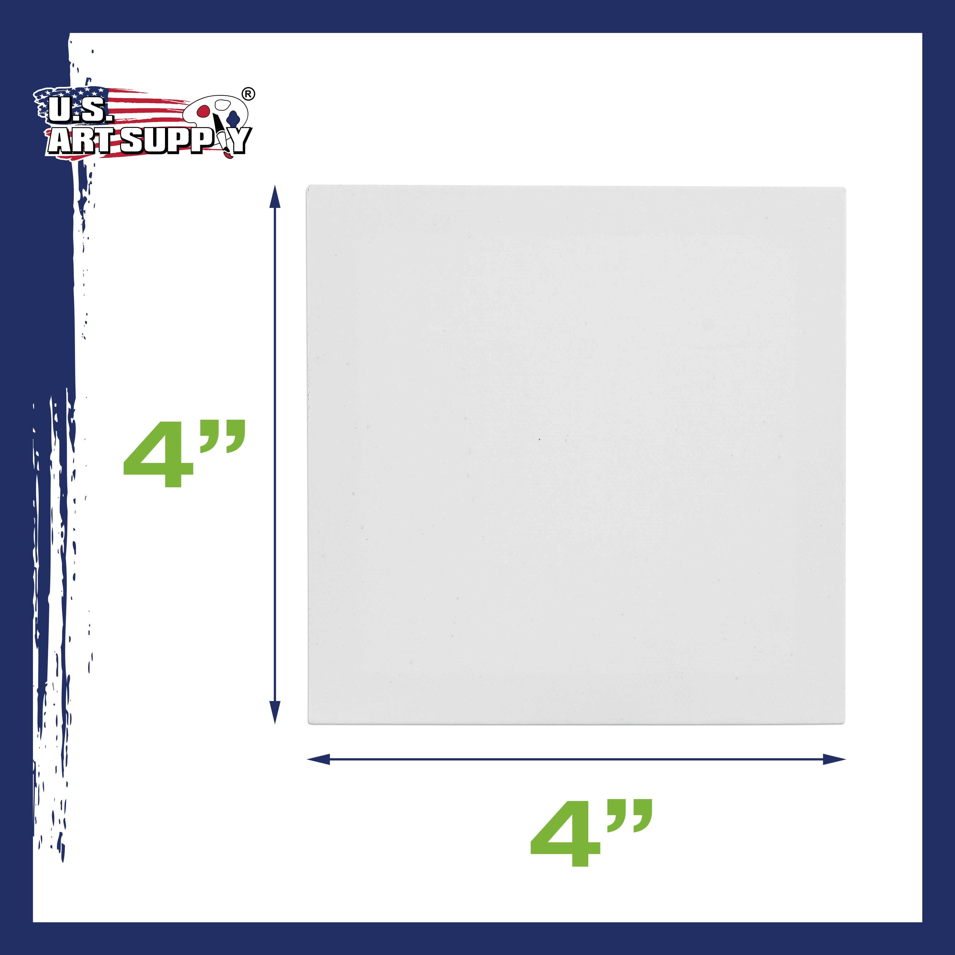 U.S. Art Supply 4" x 4" Mini Professional Primed Stretched Canvas (1-Pack of 24-Mini Canvases)
