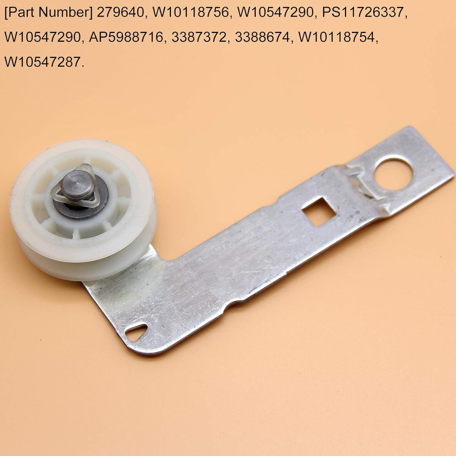 W10837240 279640 W10118756 W10547290 PS11726337 3387372 3388674, W10118754, Dryer Idler Pulley Wheel with Bracket, Replacement for Brand Dryers