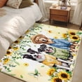 thumbnail image 3 of Area Rug 48×72in, Cute Blue Green Dog Watercolors Sunflowers Floor Carpet Living Room Rug, Floral Leaves Non-Slip Welcome Mat Indoor Rugs for Bedroom Dining Room, 3 of 9
