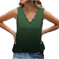 thumbnail image 4 of Titcea Tank Top for Women(S-2XL), Gradient Print Lace V-Neck Sleeveless T Shirts Loose Breathable Hawaiian Beach Vacation Summer Casual Tops, 4 of 7