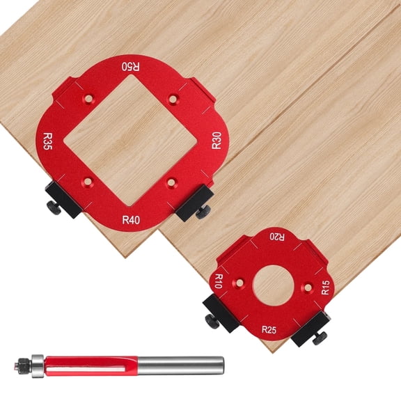 2 Pcs Router Corner Radius Templates, Arc Templates with Edge Trimmer for Woodworking, Precise Woodworking Router Jigs and Templates, R10 R15 R20 R25 R30 R35 R40 R50