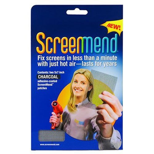 Screenmend Screen Repair Patch, 5” x 7” Size, Charcoal Grey, 2 Pack