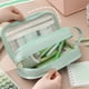 thumbnail image 5 of Bolsa de almacenamiento multifuncional de gran capacidad, estuche para lápices de varias capas, bolsa de almacenamiento de útiles escolares, verde, 5 of 6