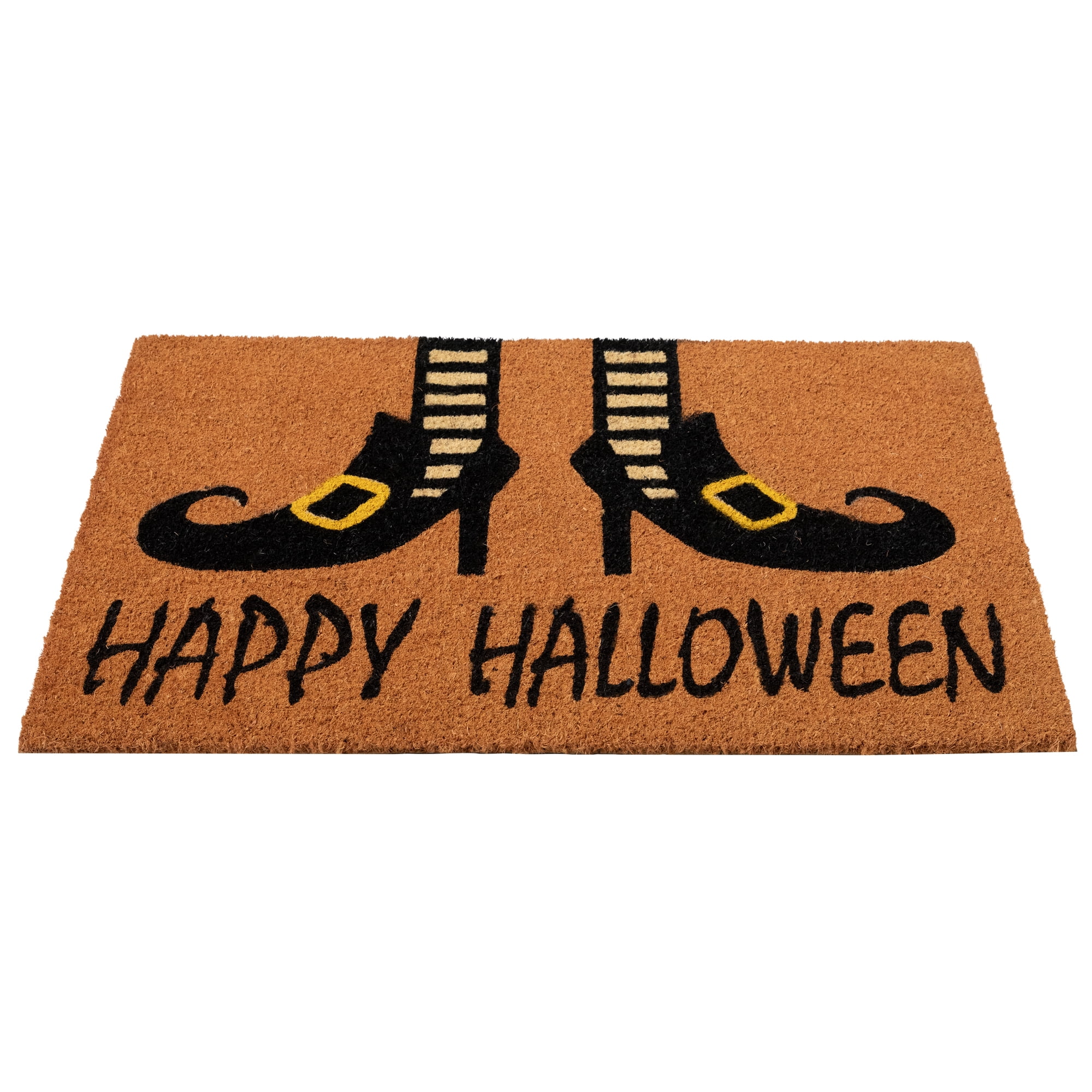 Happy Halloween and Wicked Witch Shoes Door Mat 18" x 30"