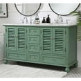 thumbnail image 2 of Elegant Decor Rhodes 60" Double Marble Top Bathroom Vanity in Vintage Mint, 2 of 16