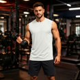 thumbnail image 6 of StSilkitty Men's 2 Piece Outfits Solid Color Sleeveless Crewneck Tank Tops and Shorts Set Summer Gym Running Tracksuits, 6 of 9
