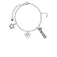 thumbnail image 2 of Delight Jewelry Silvertone Large April - Clear Crystal Heart Silvertone Dream Big Charm Bracelet, 7.5+2" Extender, 2 of 4