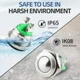 thumbnail image 2 of Keegwa (3 PCS) 16MM Momentary Push Button Switch Metal Waterproof Stainless Steel 12V 24V 36V DC 110V 250V AC 5A 1NO SPST (Domed), 2 of 6