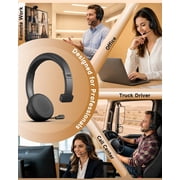 AOC Wireless Headset with AI Noise-Canceling Microphone, Bluetooth Headphones, for Home Office Remote Work Zoom, Black