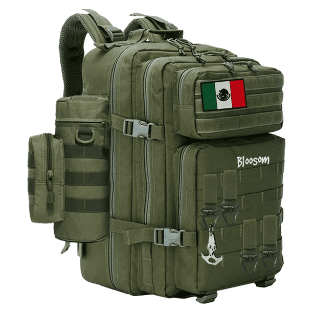 Mochila Bloosom Táctica Multifuncional Verde Musgo Para Exteriores De 45 L