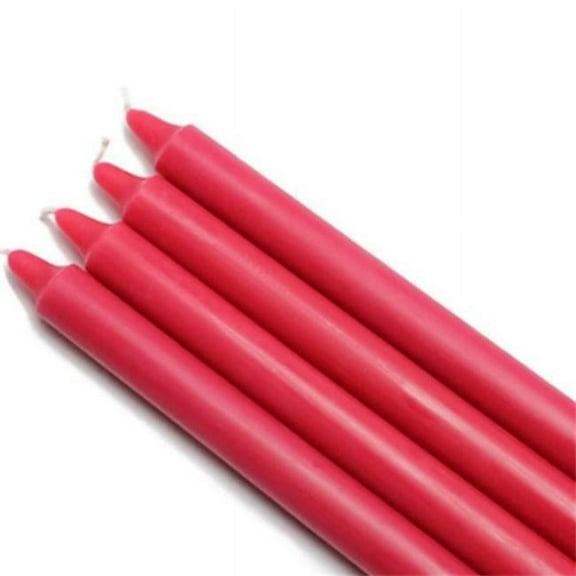 Jeco CEZ-097-12 10 in. Straight Taper Candles, Red - 144 Piece
